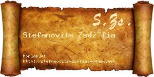 Stefanovits Zsófia névjegykártya