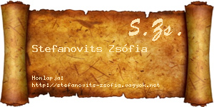 Stefanovits Zsófia névjegykártya