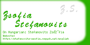 zsofia stefanovits business card